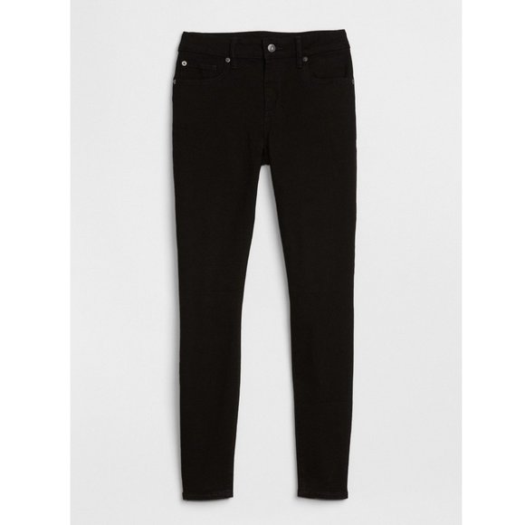 GAP Curvy True Skinny Jeans Black Mid Rise Sz 32 / 14 Regular NWT - Picture 2 of 9
